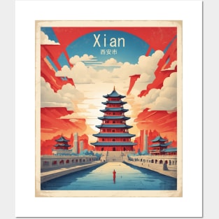 Xi'an China Sunset Vintage Travel Retro Tourism Posters and Art